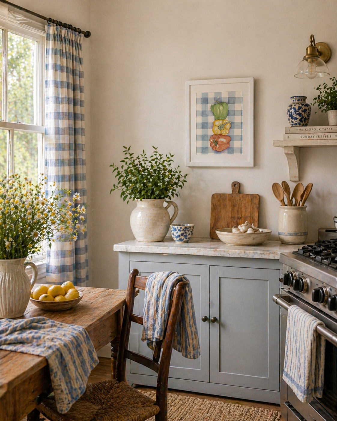 Garden Trio in Gingham