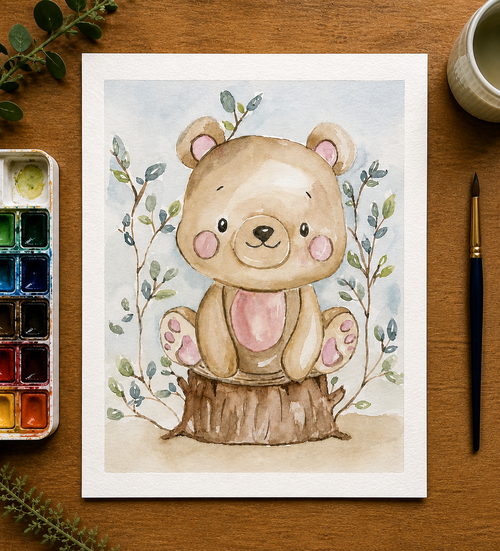 Baby Bear Cub in the Forest