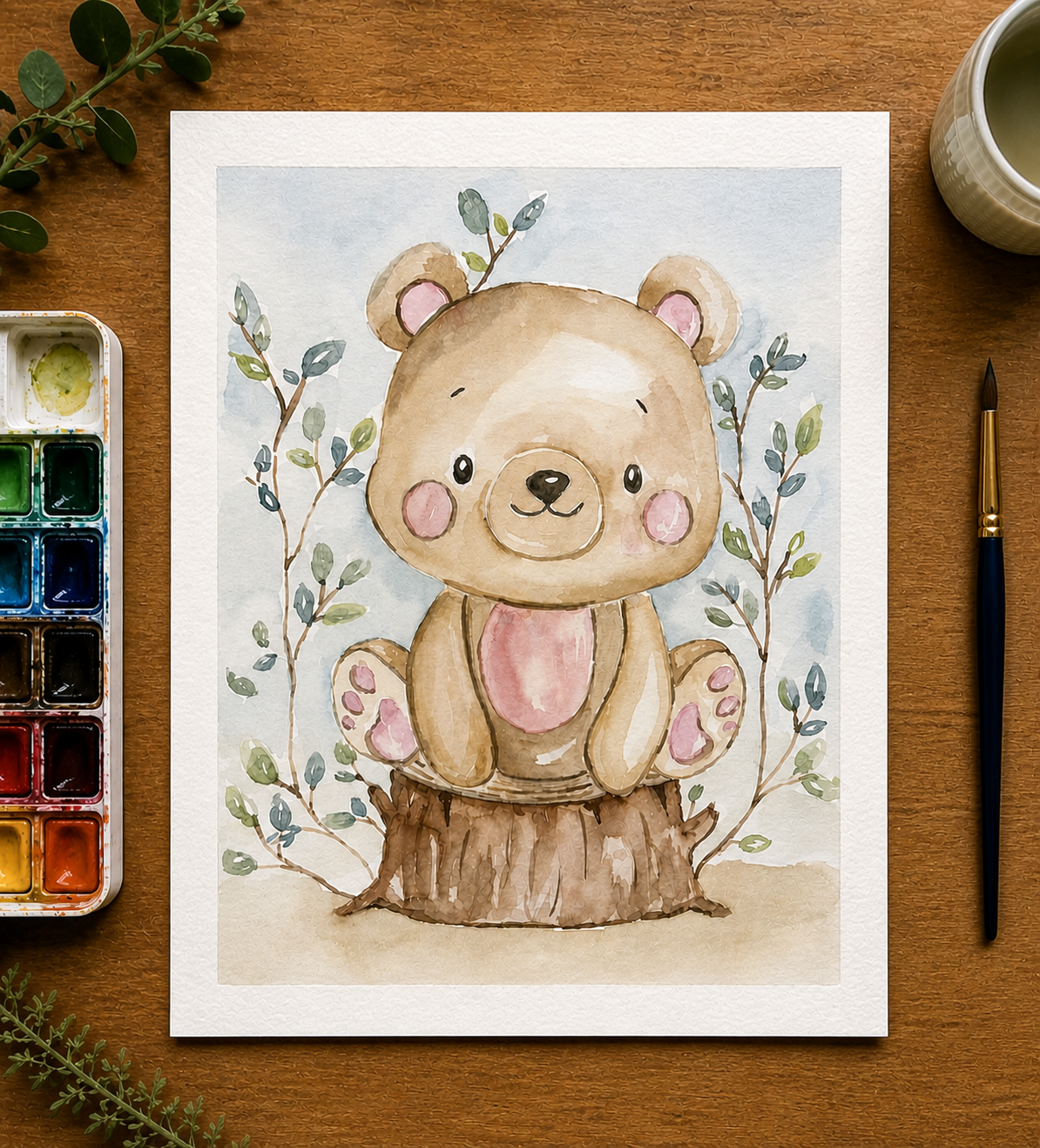 Baby Bear Cub in the Forest